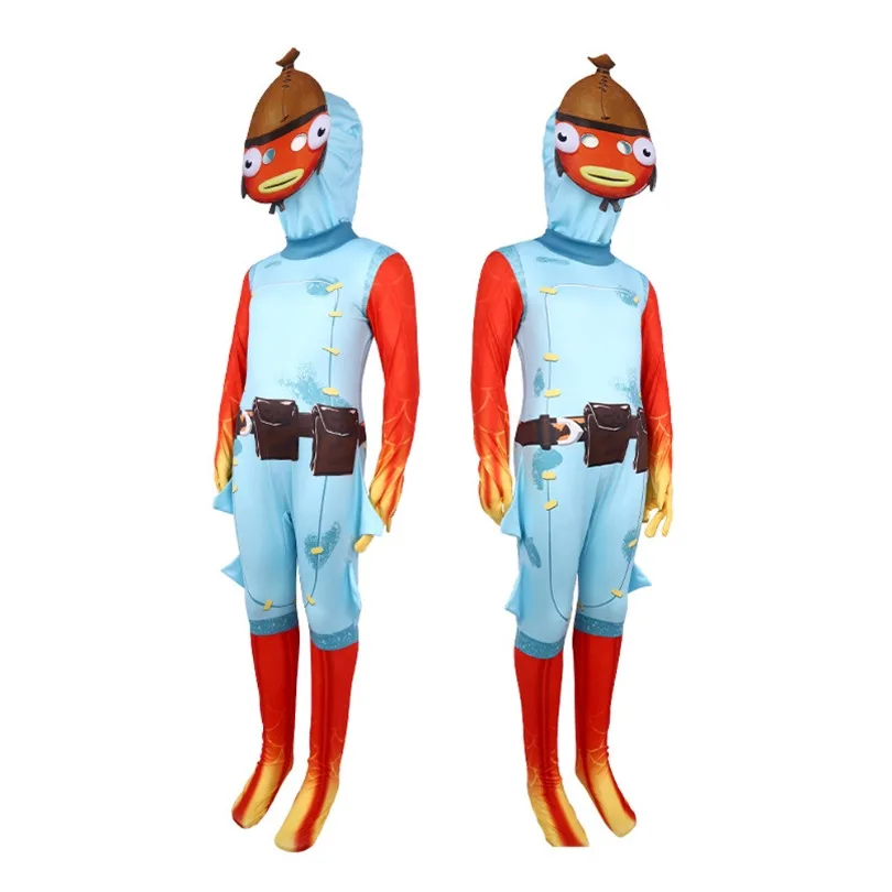 Фото Костюм для косплея Fishstick из игры Fortnite, комбинезон Black Knight, детский карнавальный костюм для Хэллоуина, одежда для ролевых игр №3