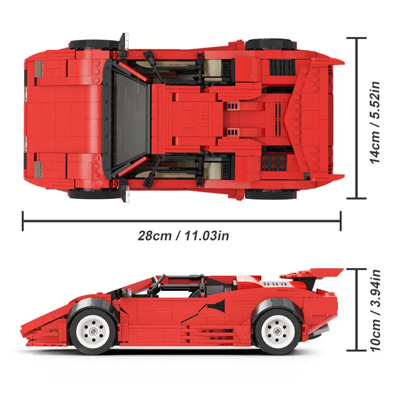 Конструктор MOC высокотехнологичный серии скоростных автомобилей Countach LP5000