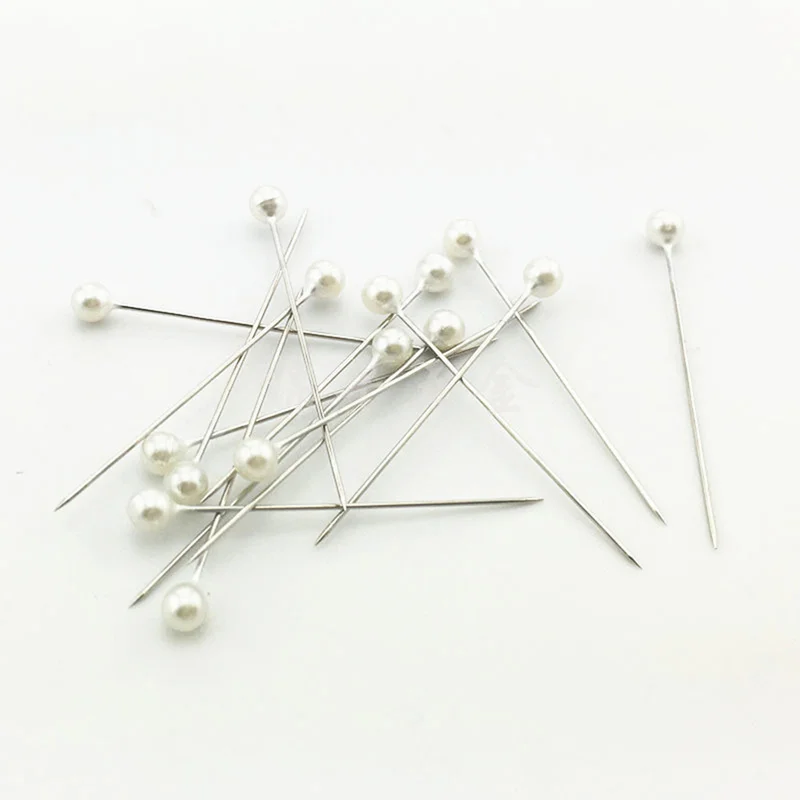 100pcs/box 36mm Round Pearl Head Dressmaking Pins Weddings Corsage Florists Sewing Pin Mixed Color Accessories GYH |