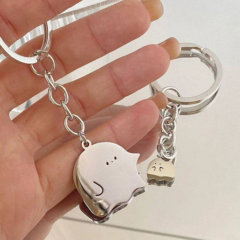

Funny Lovely Ghost Keychain Cute Trend School Bag Car Key Pendant Couple New Friendship Gift Keyring