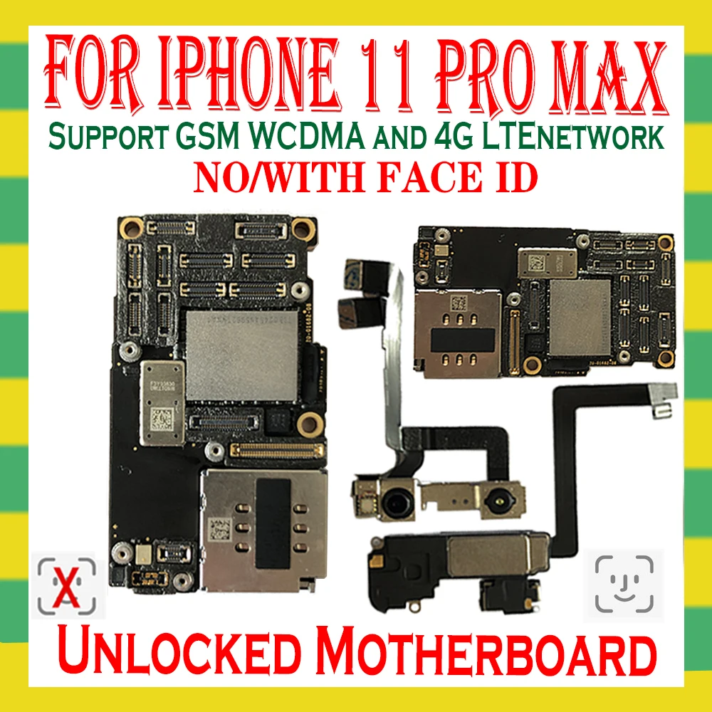 Заводская Разблокировка для iPhone 11 Pro Max 64 Гб/256 ГБ/512 ГБ оригинальная материнская