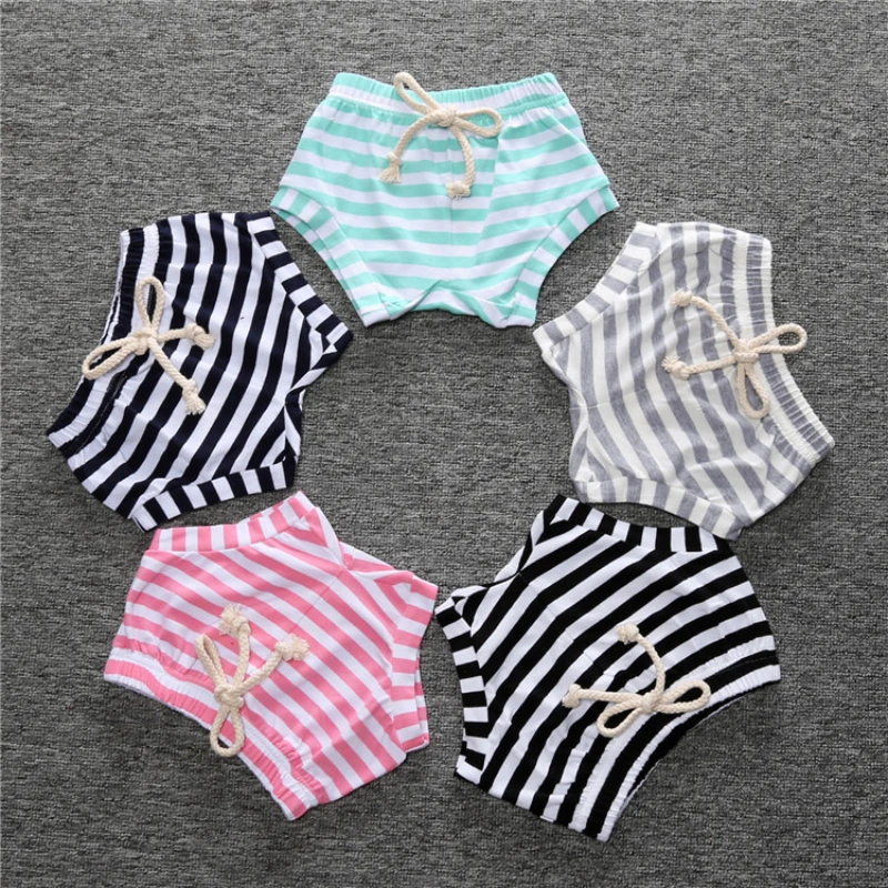 

Newborn Baby Boys Girls Short Trousers Striped Infant Kids Harem Pants Cotton Shorts PP Pants Diaper Covers Bloomers 0-4T