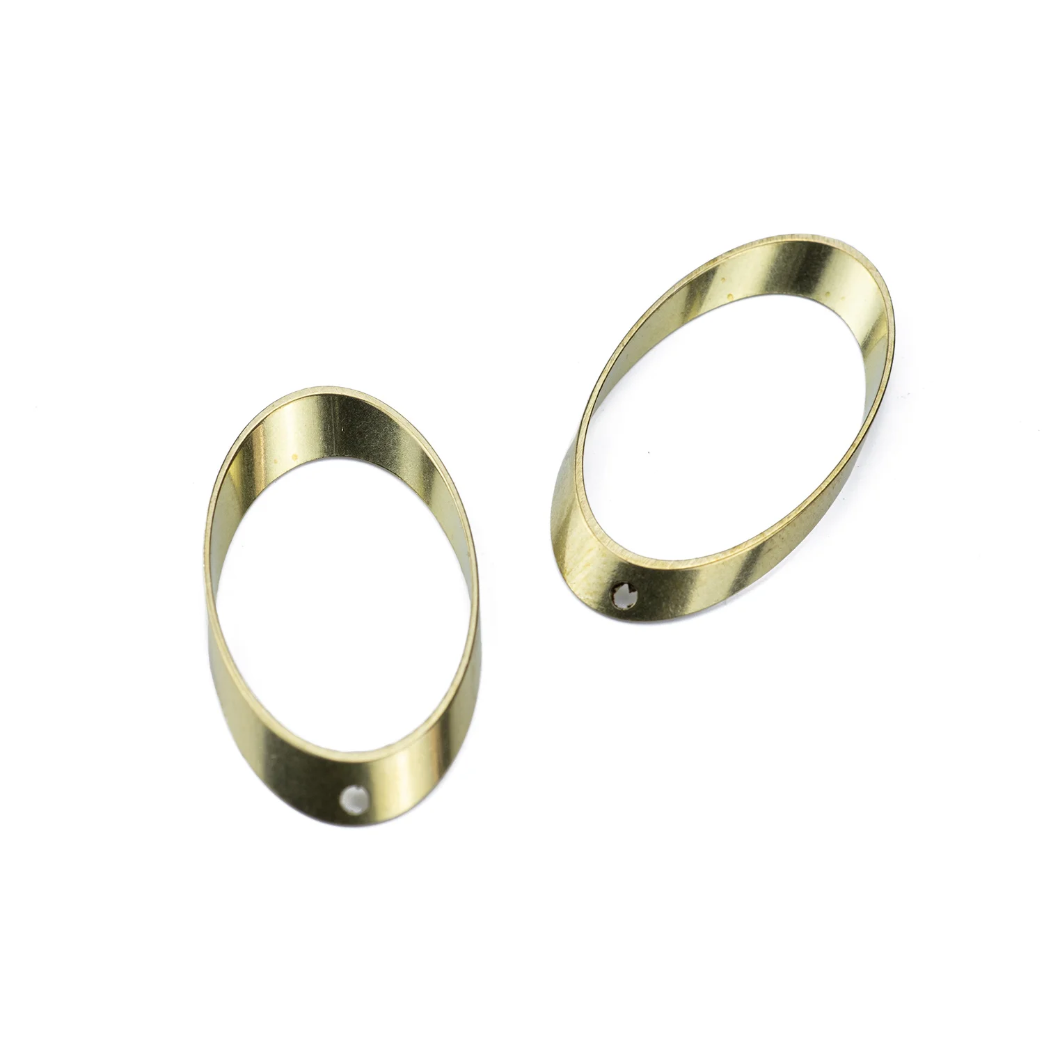 

10pcs Raw Brass Oval Earring Findings Circle Components Resin Frame Mold Bezel Charms Connectors For Jewelry Making