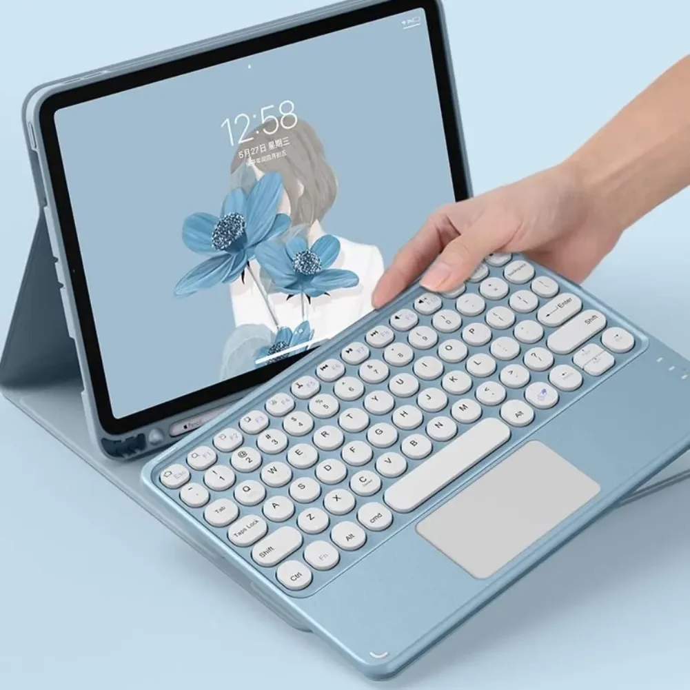 

Новинка 2020/2018, беспроводная клавиатура для Ipad Pro11, дюйма, круглая клавиатура с трекпадом, съемный смарт-чехол, Автоматический Режим сна/пробуждения