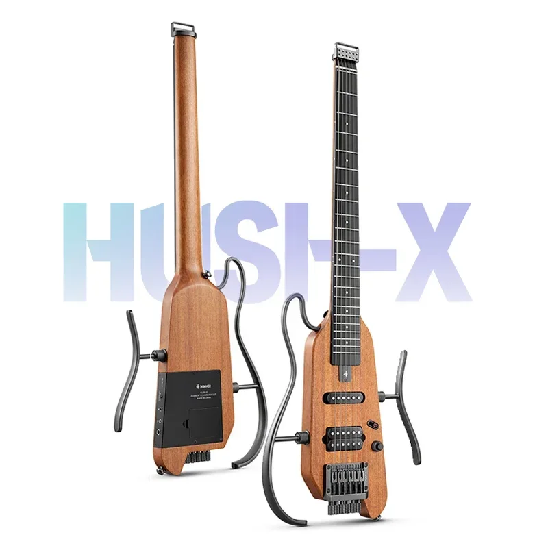 Фото Donner HUSH-X 38-дюймовая электрогитара с технологией Zero Design Rock Starter Портативная безголовая электрогитара №3