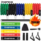 Комплект эспандеров 150 фунтов ленты для тренировок 11 предметов спортивный костюм с сверхпрочной защитной нейлоновой тканью для домашних уличных тренировок