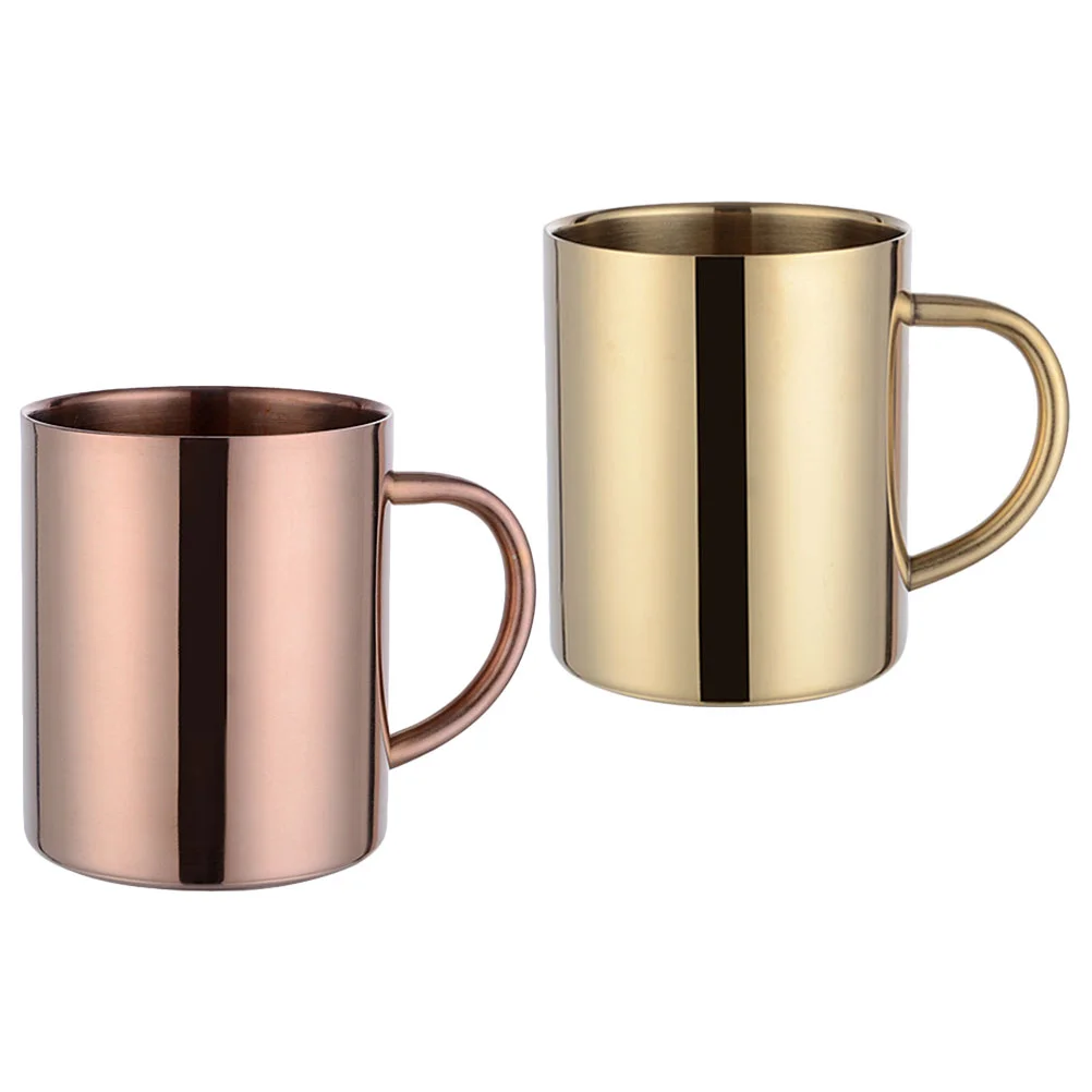 

Copper Plated Mug Multi-function Milk Cup Household Coffee Metal Tea Espresso Cups Double Walled Camping Water With Handle
