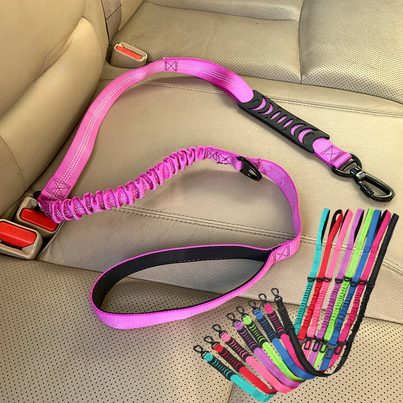 

Противоударный гибкий поводок для собак, многофункциональная Светоотражающая шлейка на собаку, для машины и кошек, мешочек