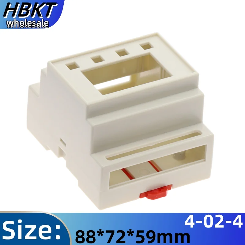 

DIN Rail PLC Junction Box Plastic Electronics Box Chassis case 88x72x59mm 35-Rail Industrial Control Box 4-02-4 Grey