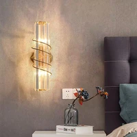 post modern crystal wall lamp creative living room tv background wall bedroom bedside lamps hotel aisle light luxury wall lamp
