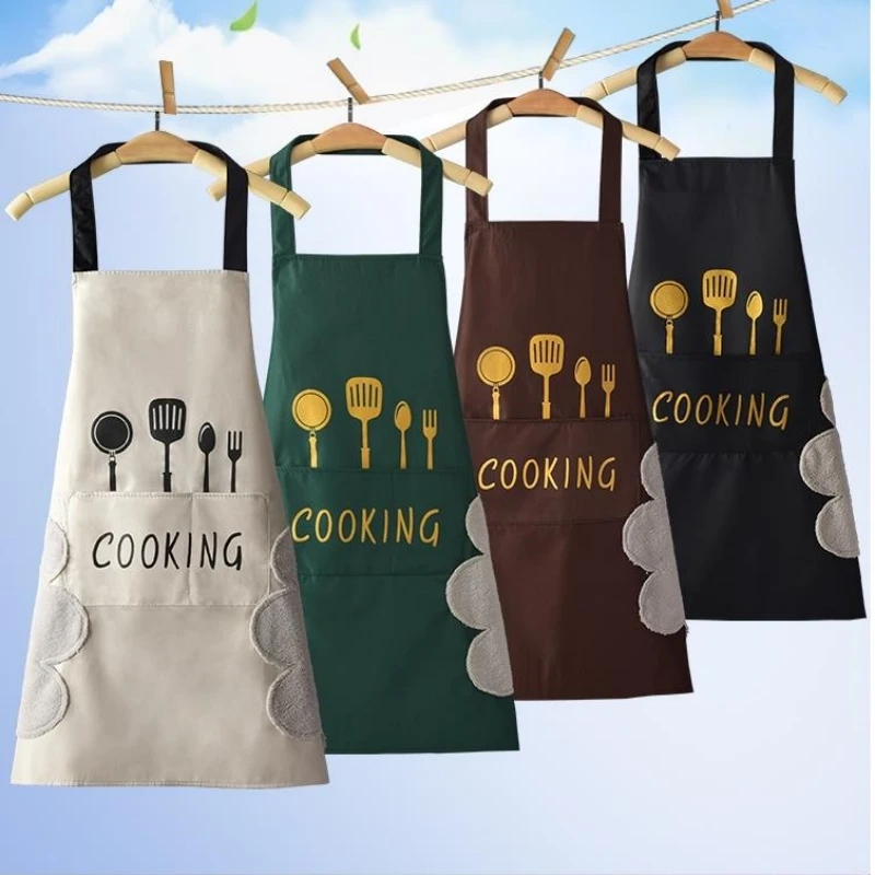 Adult Hand-wiping Apron for kitchen Household Cooking Sleeveless Oil-proof Waterproof Grill Restaurant Bar Cafes Studios Uniform