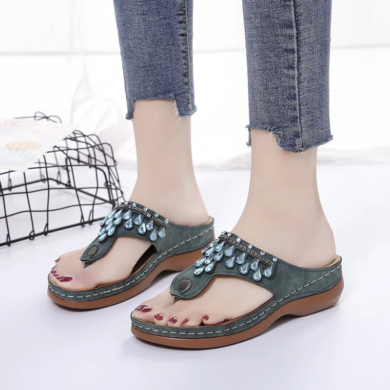 

Summer sandals Women shoes Retro Wedges Sandals Soft Breathable Anti-Slip Shoes Lady Outdoor Casual Sandal Plus Size sandales