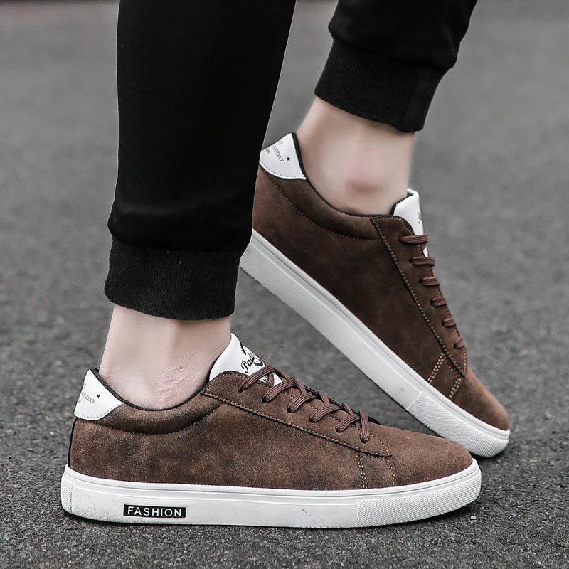 Brand Men's Classic Lightweight Skate Shoes Canvas Shoes Non-slip Sweat-absorbent Men's Sneakers Lace-up Business Travel Shoes