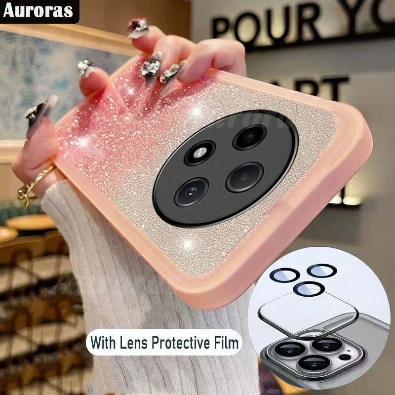 Блестящий Силиконовый противоударный защитный чехол для OPPO Reno 12 Pro 12FS 4G