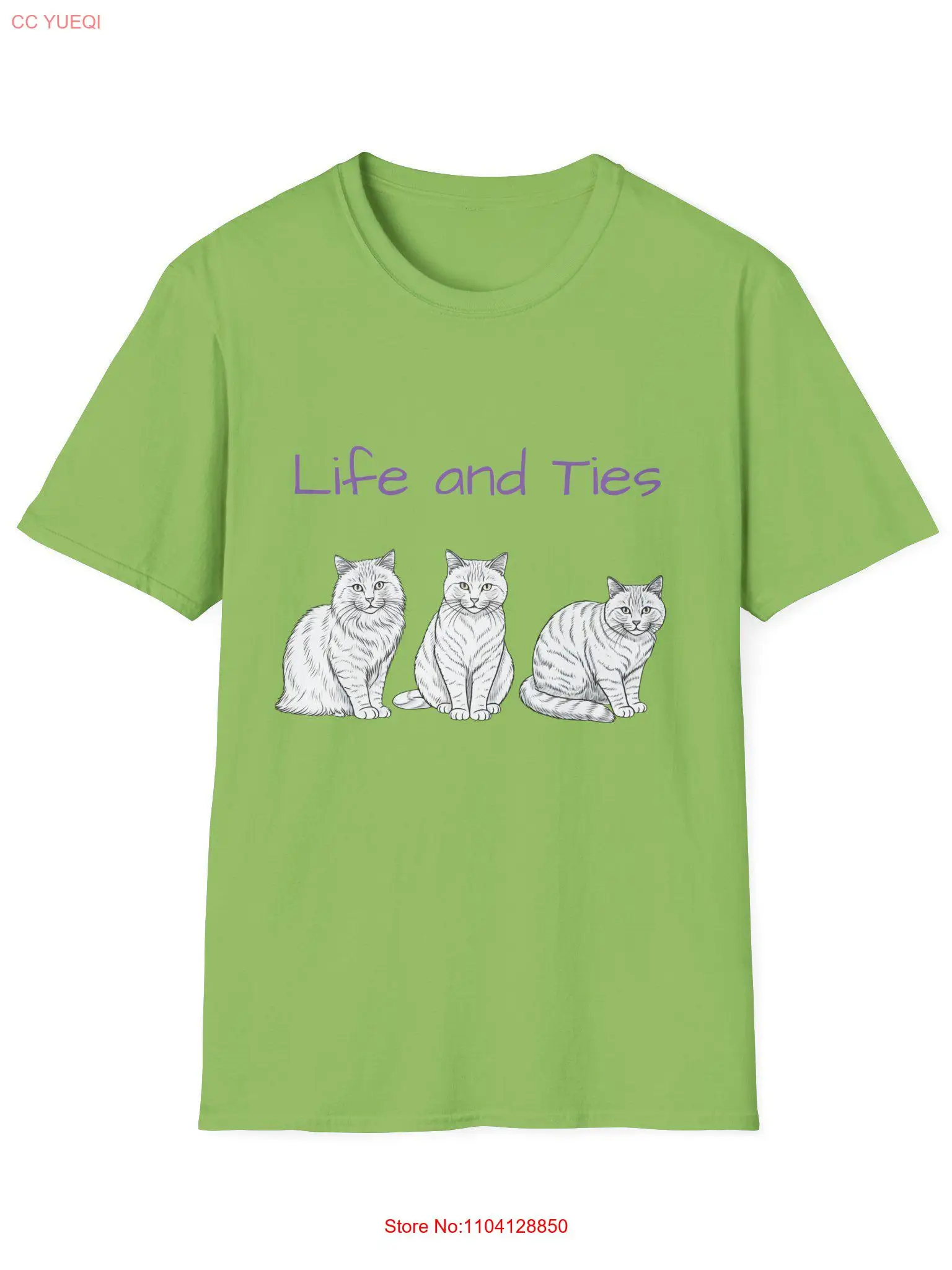 Thai Cat Softstyle T Shirt long or short sleeves