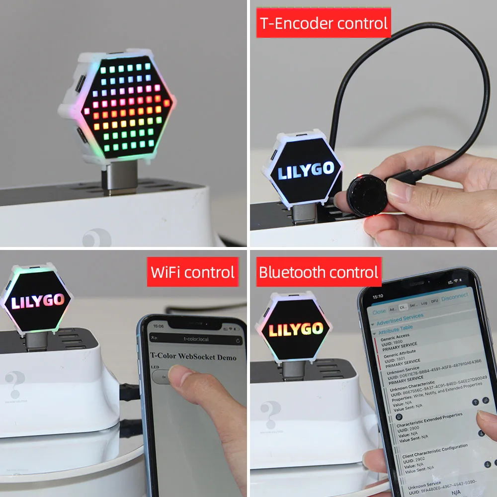 LILYGO®TTGO T-Color шестигрансветодиодный Светодиодная лампа Φ APA102 беспроводной модуль