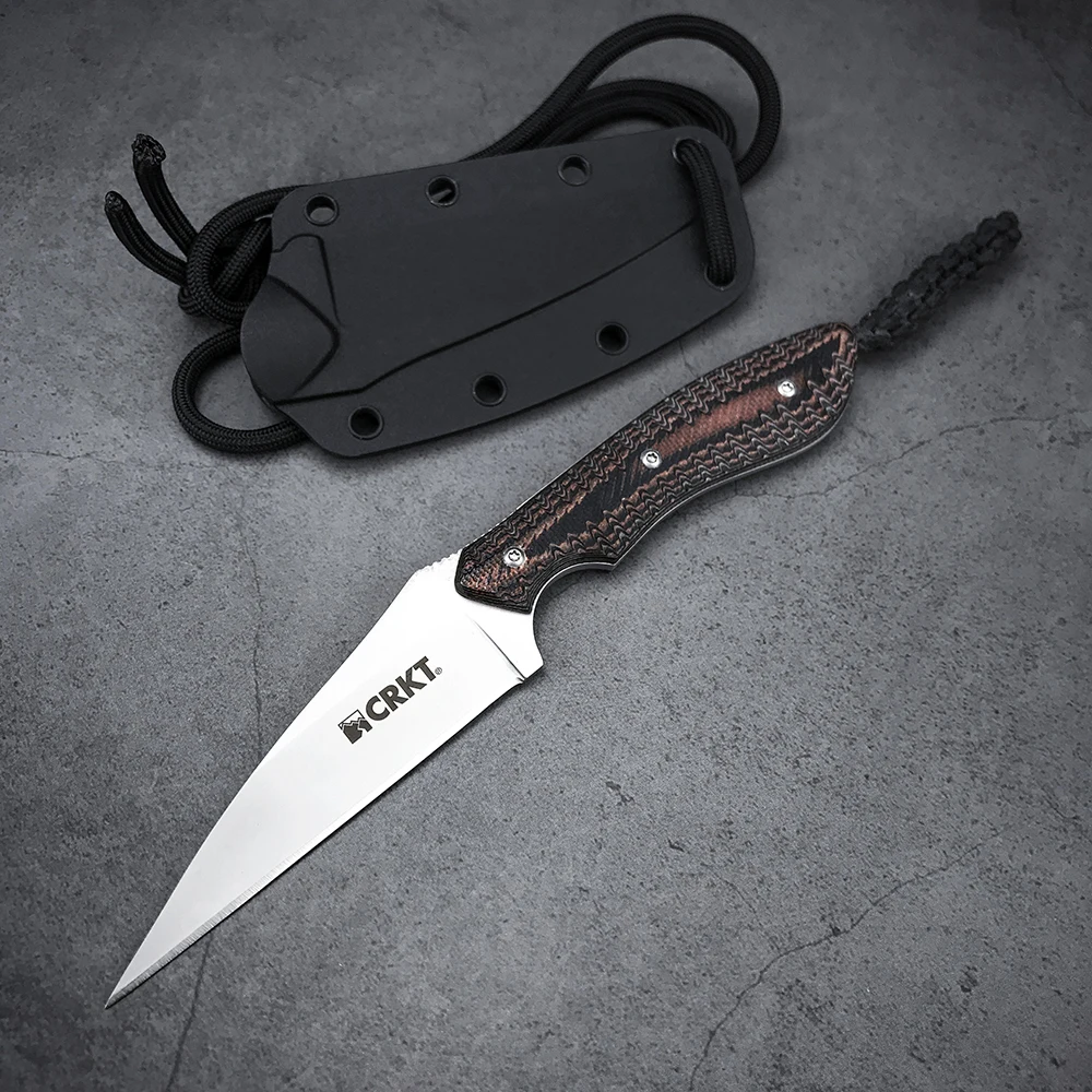 

CRKT 2388 G10 Handle Survival Hunting EDC Tool Camping Rescue Mini Knife with Sheath Self defense Utility Tactical Pocket Knives