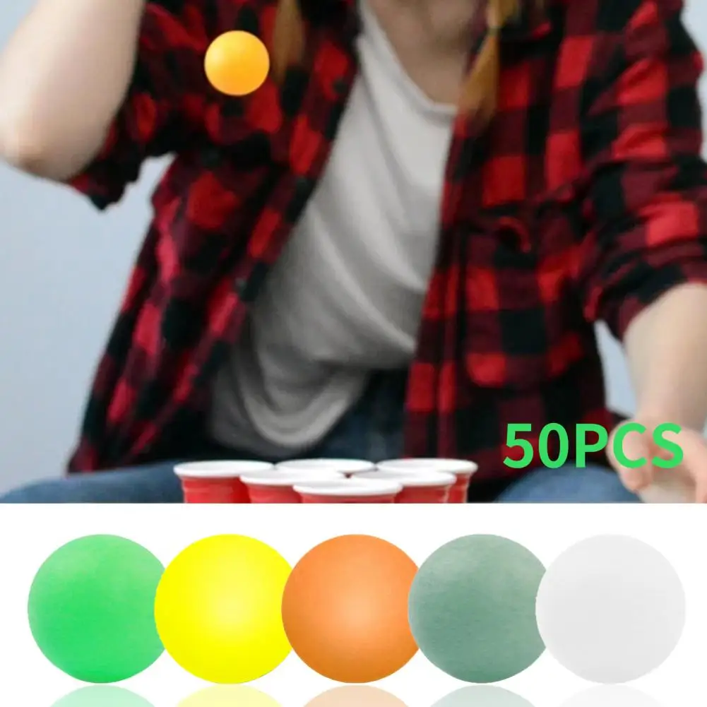

50Pcs/Pack Durable Pong Balls Seamless Colorful Colored Table Tennis Ball High Strength Colored Table Tennis Ball