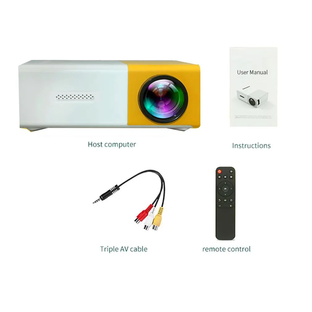YG300 Mini Projector LED Home Media Player Audio Portable Proyectors 480x360 Pixels Supports 1080P LED USB Video Beamer