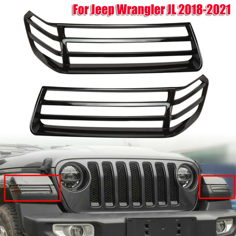 

1pair Car Front Wheel Eyebrow Light Cover for Jeep Wrangler JL 2018-2021