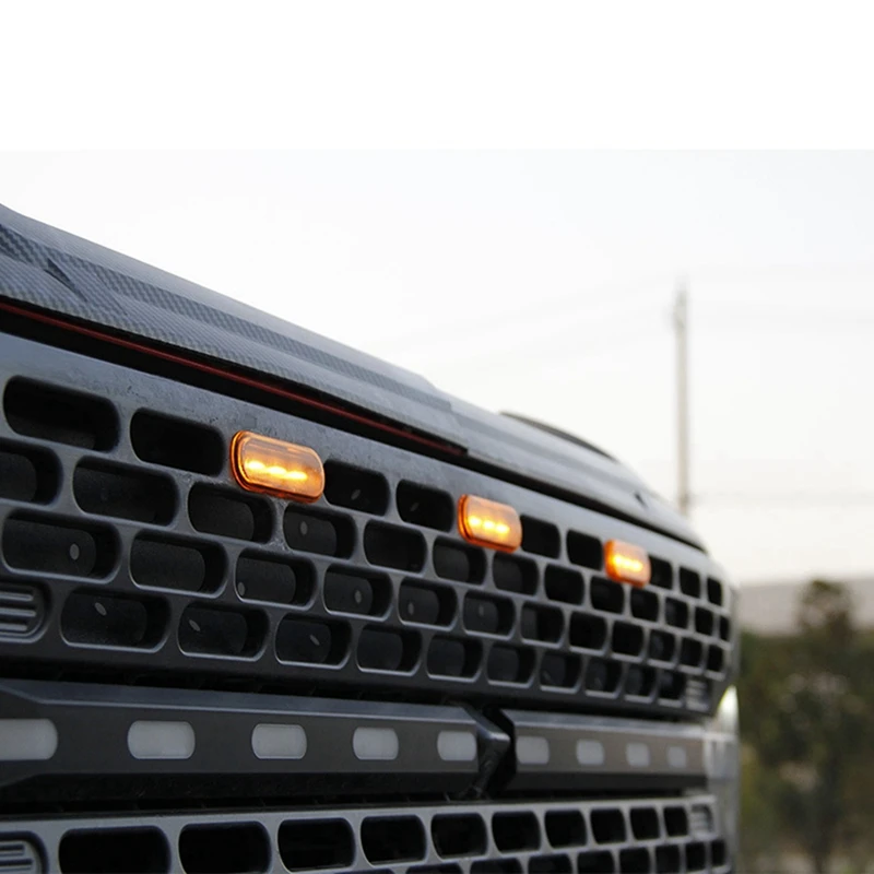 Передние фонари для радиатора Ford Bronco Wildtrak/ Badlands/ First Edition/ Everglads 2021-2023 янтарные