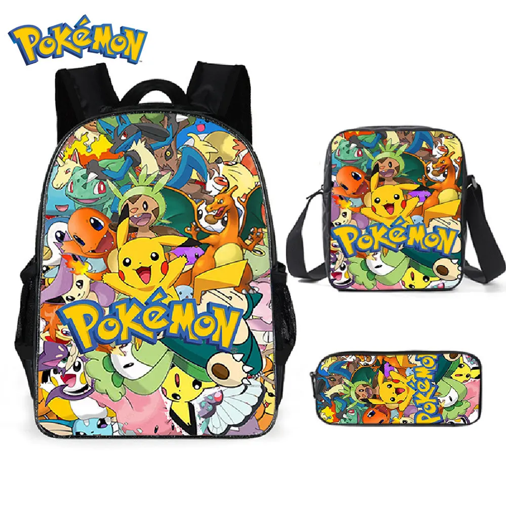 

1-Piece New Pokémon Schoolbag Pikachu Backpack Polyester Comfortable Student Children Backpack Storage Bag Multifunction package