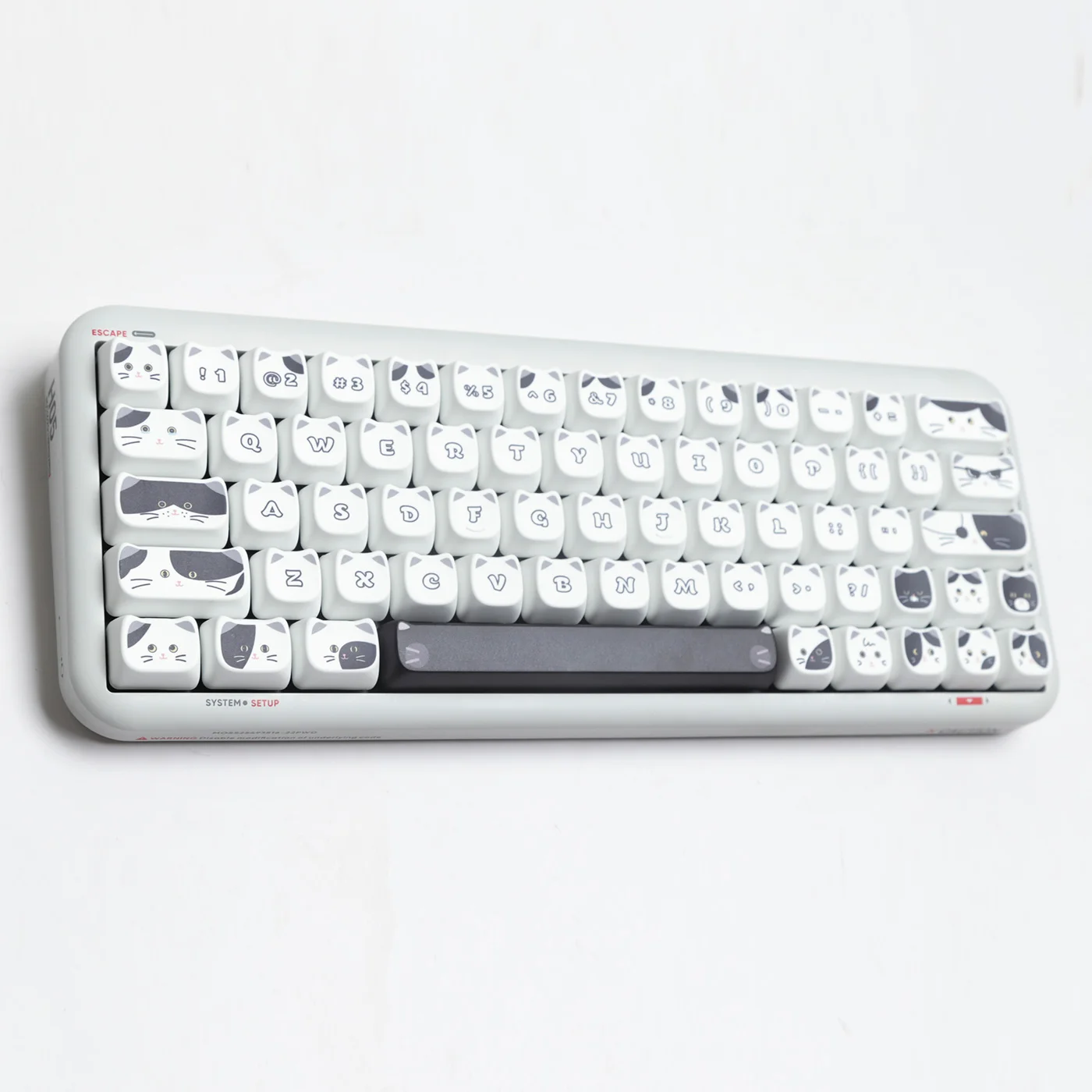 Черно-белый котенок keycap cat Shape MAO high cute MAC sublimation HI75 HI8 S99 F99 104 F87