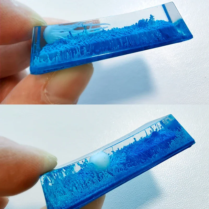 Голубая Медуза колпачок для клавиш морская тематика капельный гель из