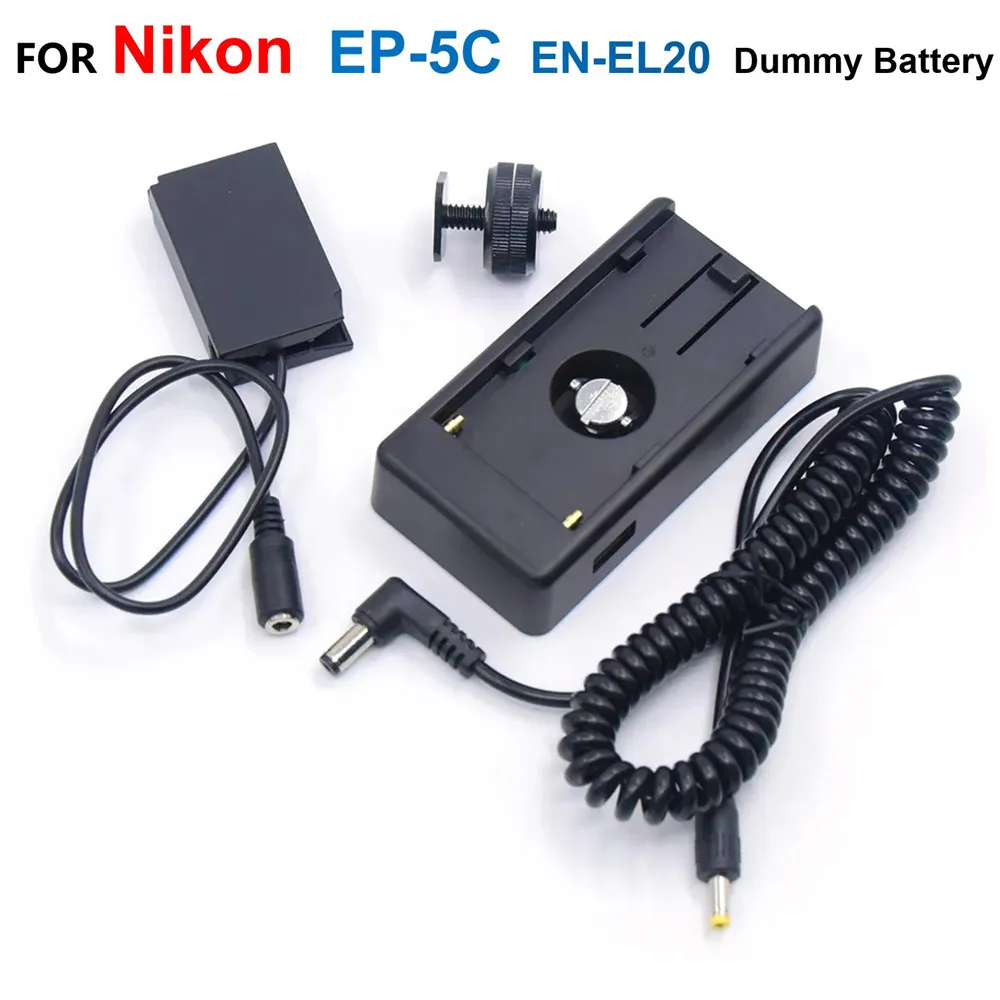 

EP-5C EN-EL20 ENEL20 Dummy Battery With NP F550 F750 F960 Battery Adapter Plate Kit For Nikon Camera 1 AW1 S1 V3 J1 J2 J3 P1000