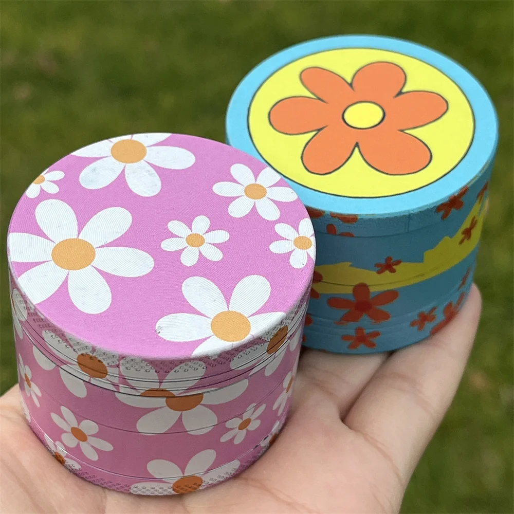 Портативная 4-слойная мельница для милых цветов специй красочный прочный пластик