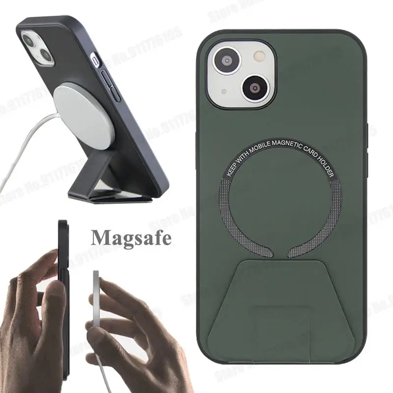 

Магнитный кожаный чехол для iPhone 13 Pro Max, для Apple 12 Pro, Беспроводная зарядка, магнитная подставка, мягкий чехол