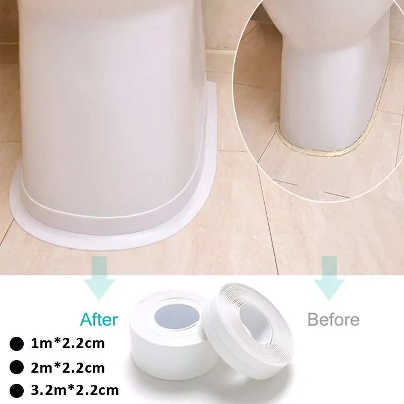 

Windows Bath Tape Sealing Strips PV Kitchen Waterproof Wall Sticker Self-adhesive Seam Toilet Corner Seal Strip
