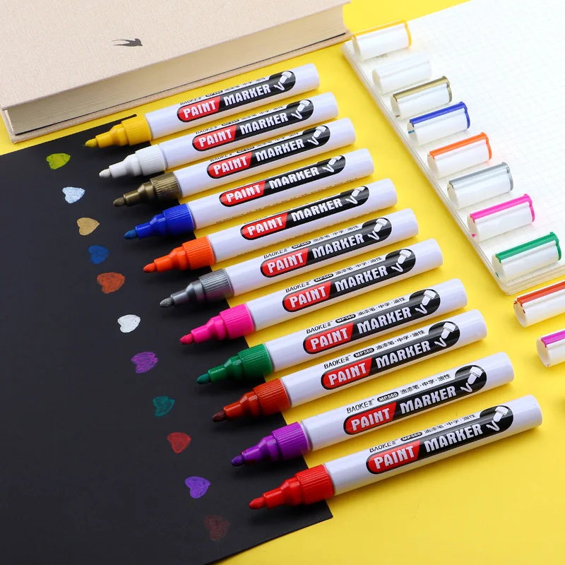 

12colors Paint Note Number Coarse White Marker Industrial Non Fading Waterproof Automobile Tire Pens Graffiti Sign in