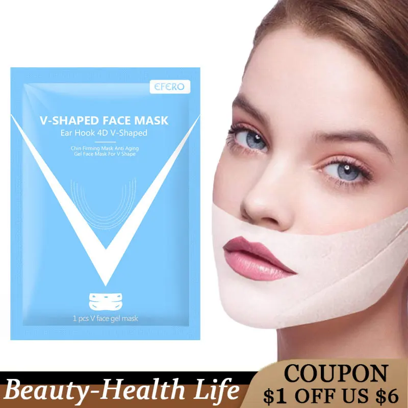 

1Pc Face Lift Ear Hook V-shaped Slim Mask Thin Gel Face Mask Slimming Face Treatment Double Chin Skin Beauty Mask Skin Care Tool