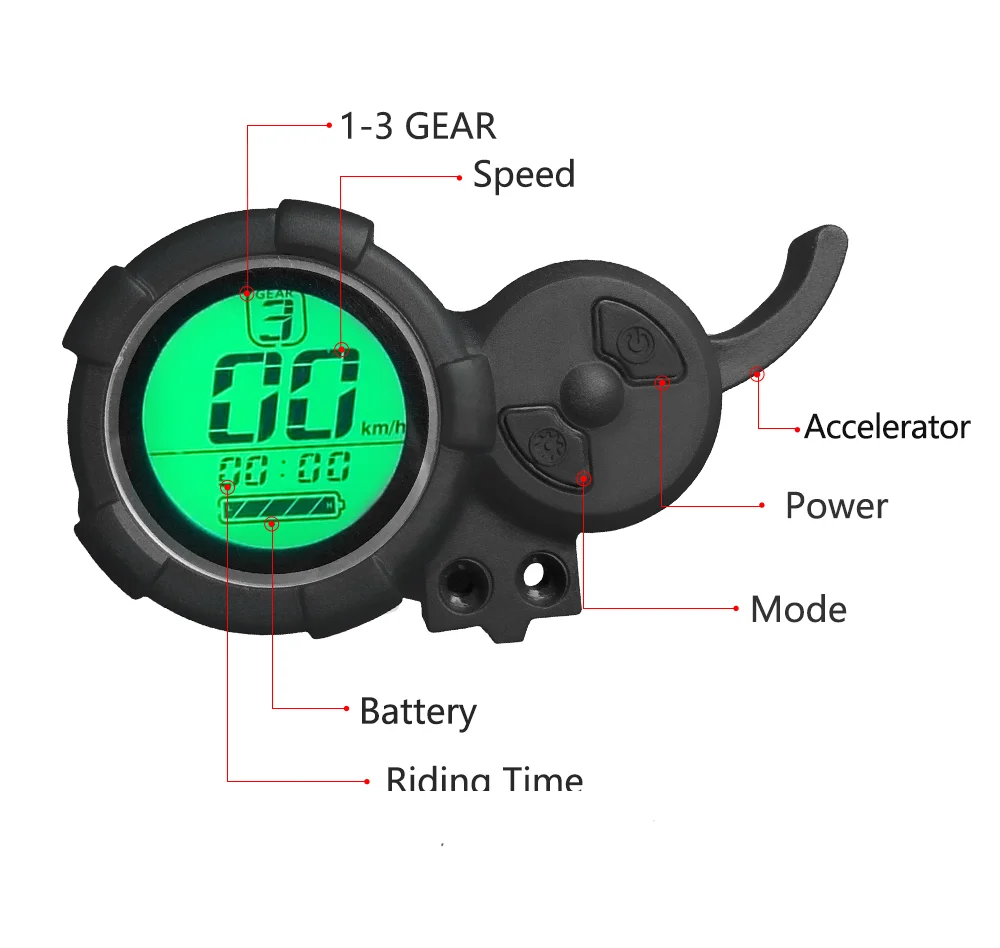 

Multifunction Meter LCD Display For E-bike Electric Scooter With Accelerator Origina Accessories For 60v 72v Scooters