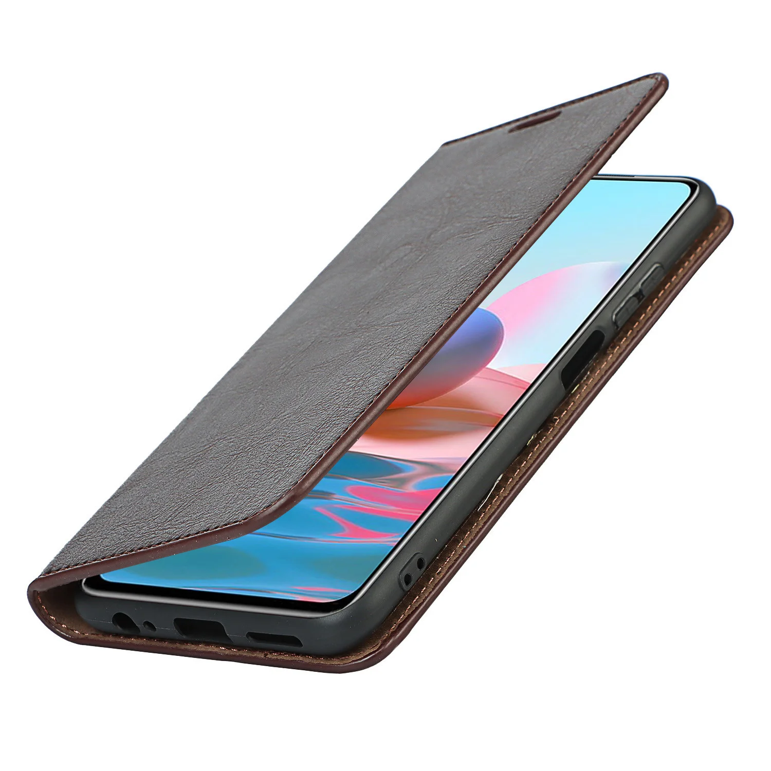 Чехол для телефона из 100% натуральной кожи Xiaomi Redmi Note 10 Pro Max 10S с откидной крышкой Mi
