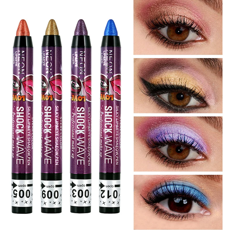 

Sdotter 2in1 Glitter Pearlescent Silkworm Eyeshadow Pen Lipsticker Lasting Waterproof Not Blooming Shiny Pearlescent Gel Pen 11