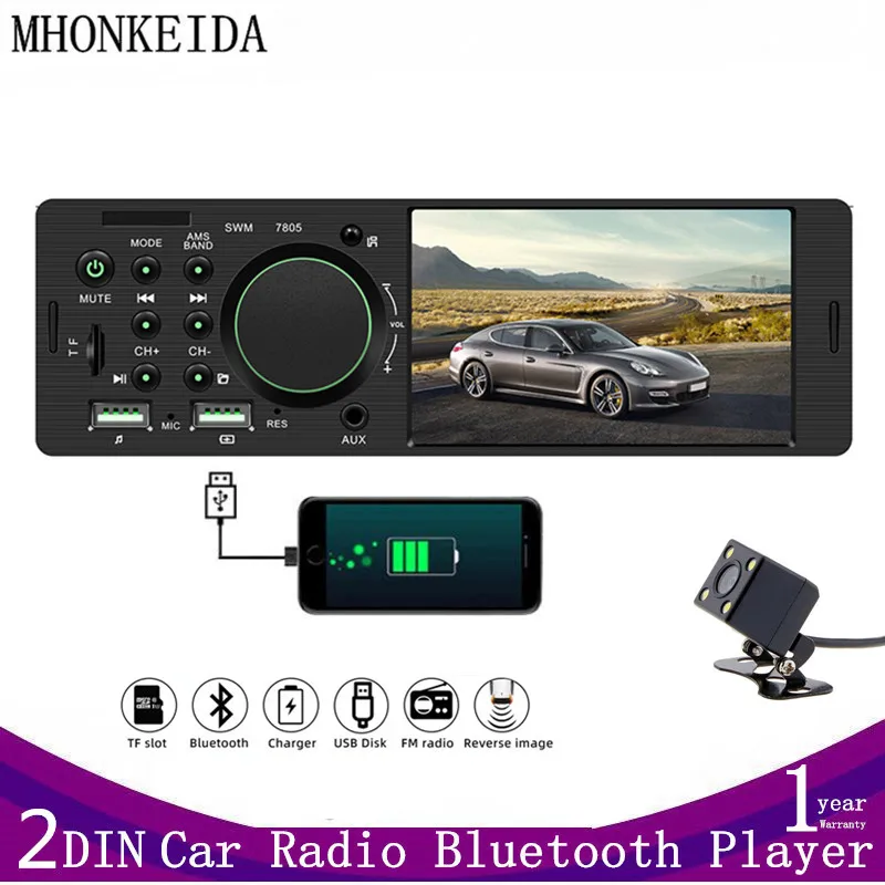 

Car Radio 1 din 4.1” Touch Screen Bluetooth Stereo Mp5 Player FM Receiver With Colorful Lights Remote Control AUX/USB/TF
