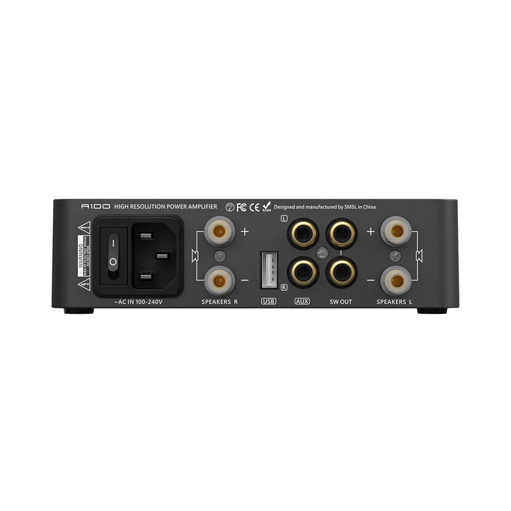 SMSL A100 стерео цифровой усилитель мощности 80 Вт * 2 класс D MA12070 Bluetooth 5 0 RCA USB - купить