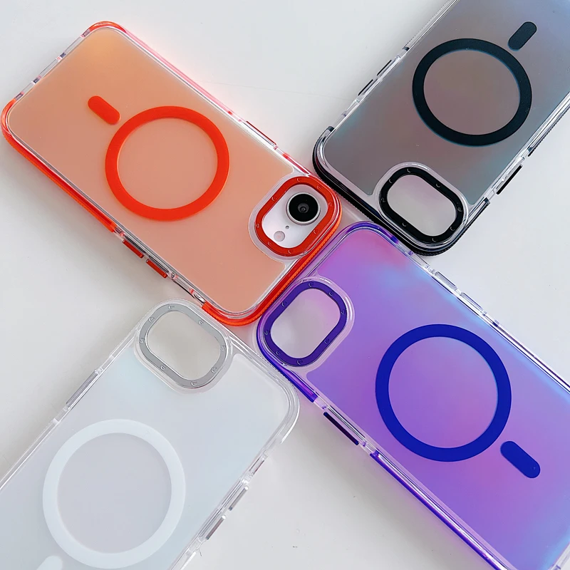 Чехол для iPhone 16e красочный магнитный чехол ПК меняющий цвет чехол-бампер