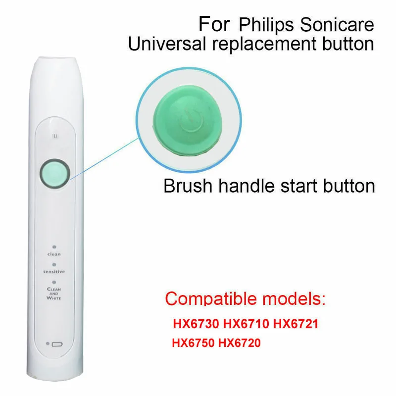 

1Pcs Green Brush Handle Start Button For Philips for Sonicare Toothbrush HX6730 HX6710 HX6750 HX6721 Replace Part Power Button