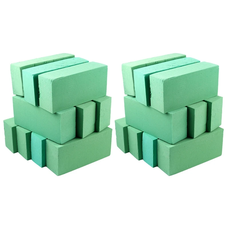 

20Pcs Floral Foam Blocks, Flower Holder Flower Styrofoam Green Bricks Applied Dry or Wet for Artificial Flowers