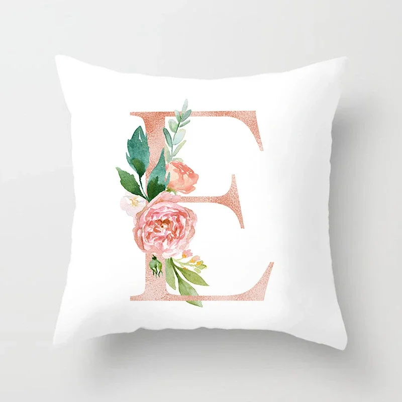 Лен/хлопок наволочка с цветочным принтом 45x45 см