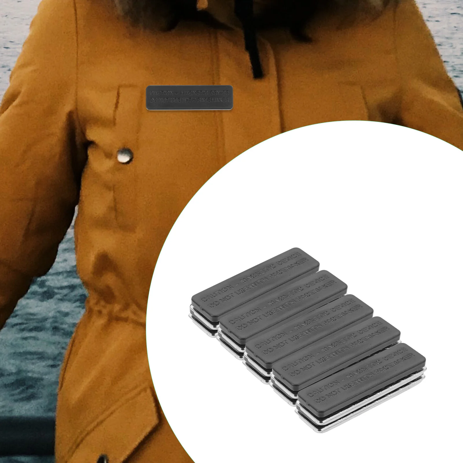 

10pcs Rectangular Badge Magnets Name Tags Plastic for School Hotel Office