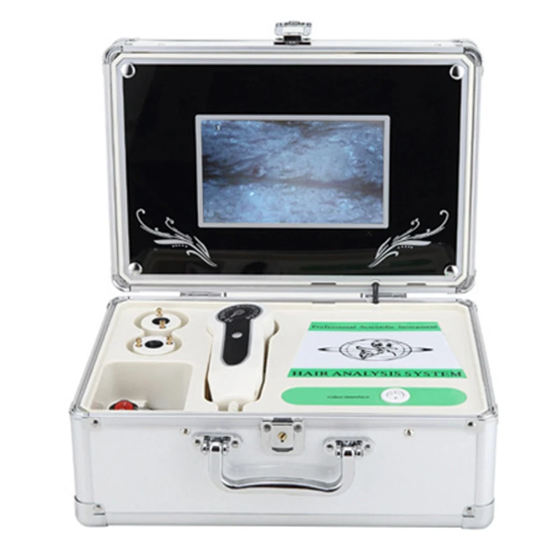 

Skin Analyzer Scalp And Hair Follicle Tester Multifunctional Portable 7-Inch Screen Freeze Frame 50/200 Times Lens