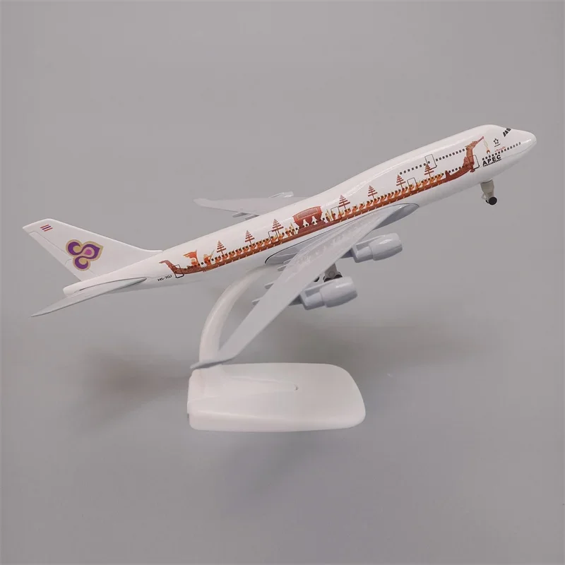 20cm Model Airplane Air Thai Thailand B747 Airlines Boeing 747 Dragon Boat Airways Metal Alloy Plane Aircraft w Wheels