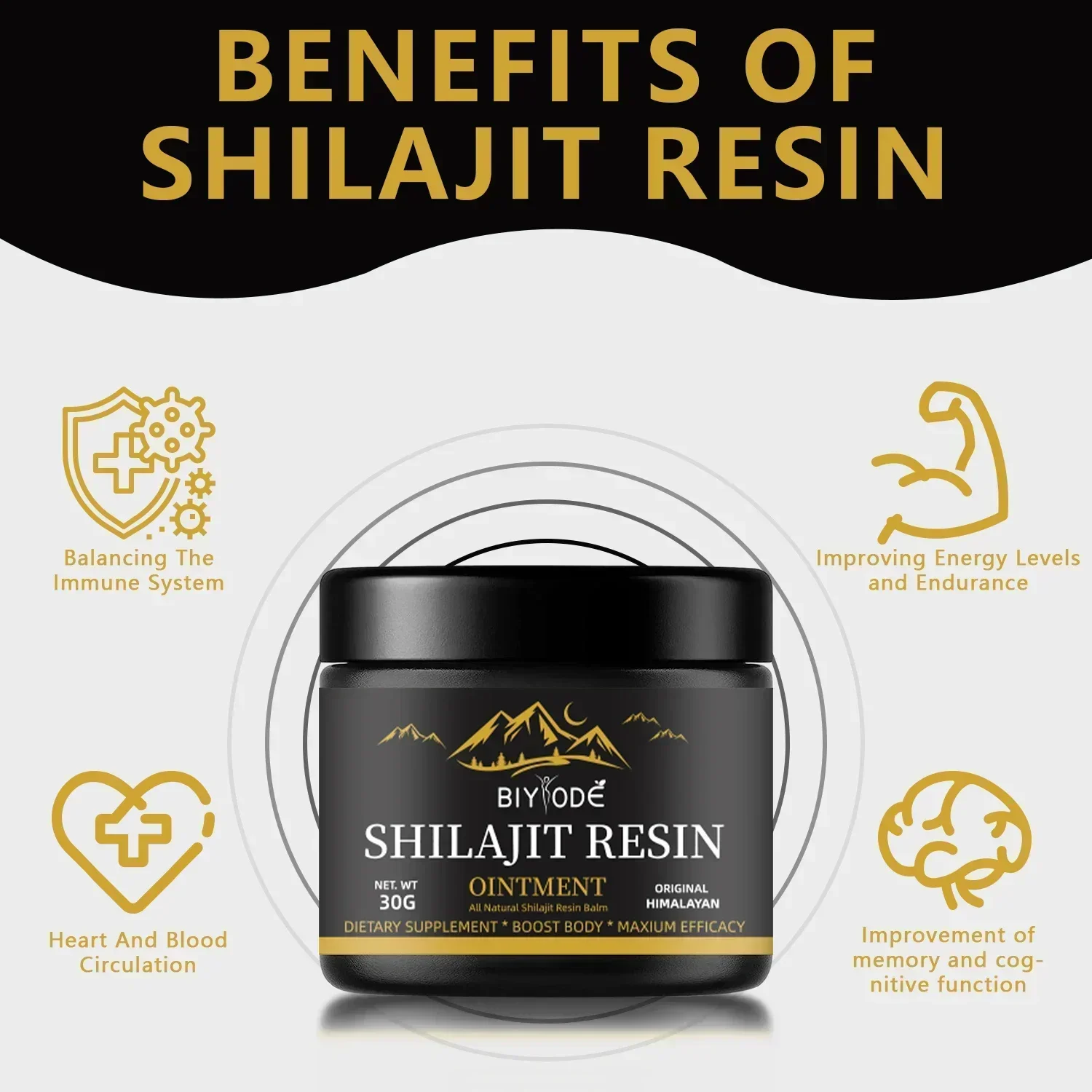 300 мг чистая Гималайская Смола Shilajit с ложкой 85 + следами минералов для замедления