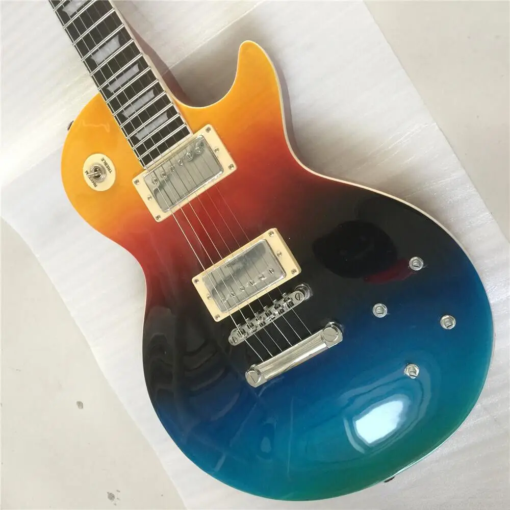 

Metallic Blue Chrome Hardware Rosewood Fingerboard Mahogany Body Guitarra