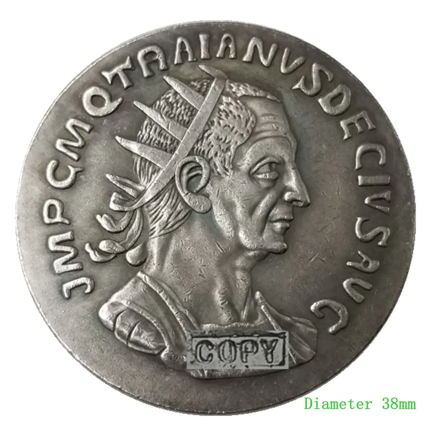 Древний римский Траян серебряный доллар латунь посеребренная копия старая