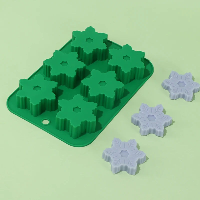 

Снежинка, Силиконовый поднос для мыла, Силиконовый поднос для льда, Рождественская форма для торта, 6 емкостей, инструменты для выпечки и вып...